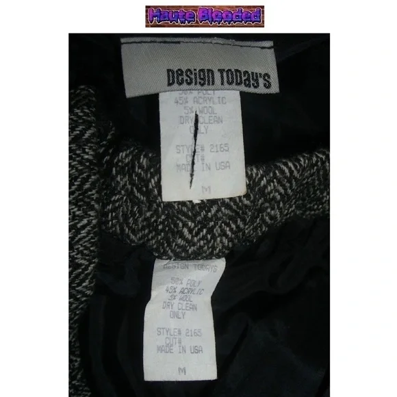 y2k Design Today's Tweed Fray Vintage Suit Punk Dark Academia Steampunk 90s Wool - Picture 15 of 16